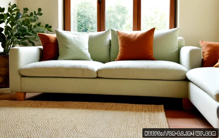 거실 공간 디자인을 위한 색상 아이디어 - Photorealistic bright contemporary living room showcasing a calming sage green and warm ivory color ...